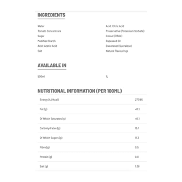 Crucials Tomato Ketchup 500ml @SaveCo Online Ltd
