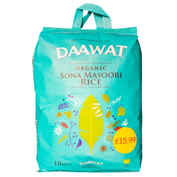 Daawat Organic Sona Masoori Rice 10kg @SaveCo Online Ltd