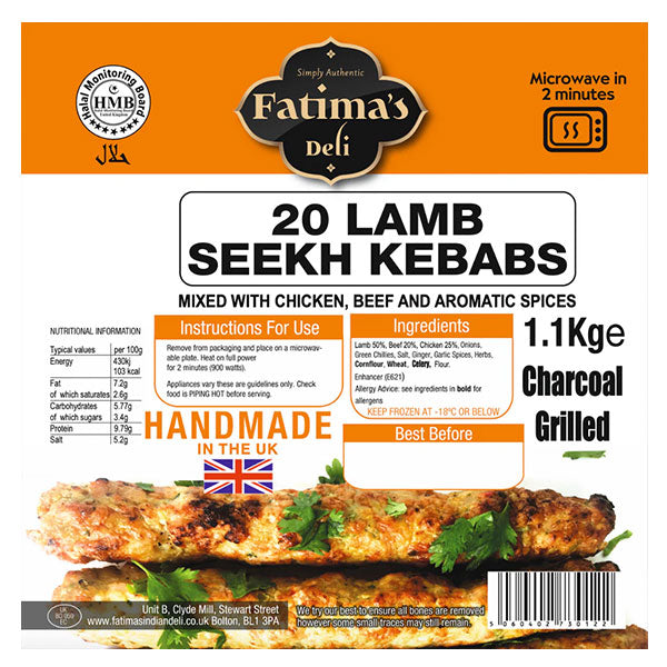 Fatima's Deli 20 Lamb Seekh Kebabs @SaveCo Online Ltd