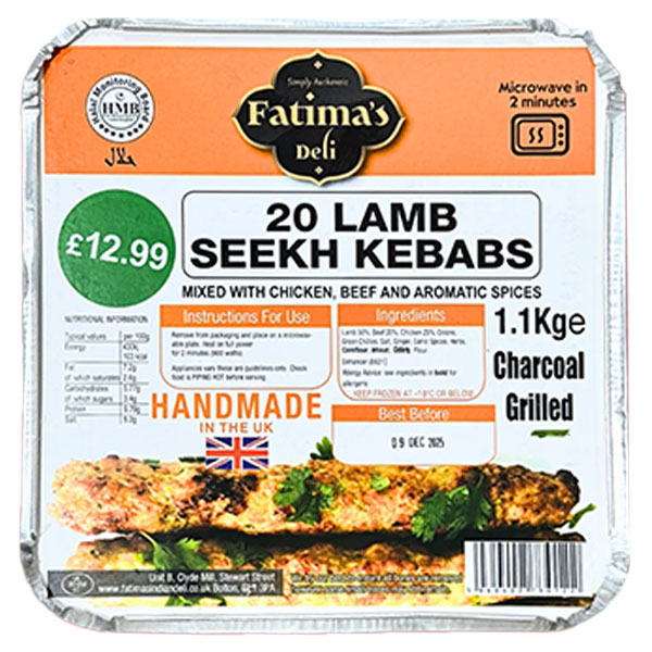 Fatima's Deli 20 Lamb Seekh Kebabs @SaveCo Online Ltd