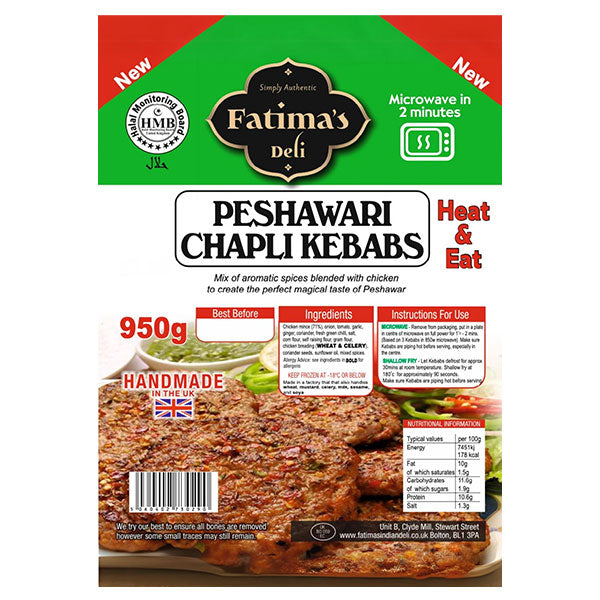 Fatima's Deli Peshawari Chapli Kebabs 950g @SaveCo Online Ltd