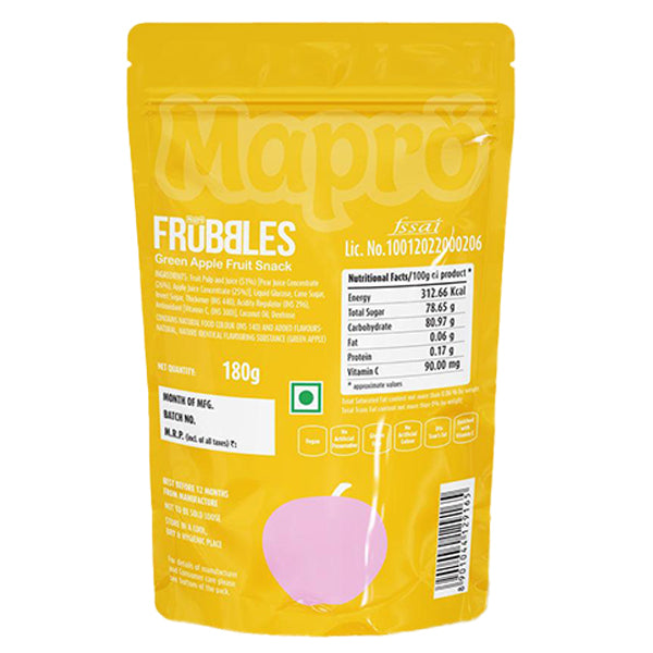 Mapro Frubbles Green Apple Fruit Snack 180g @SaveCo Online Ltd