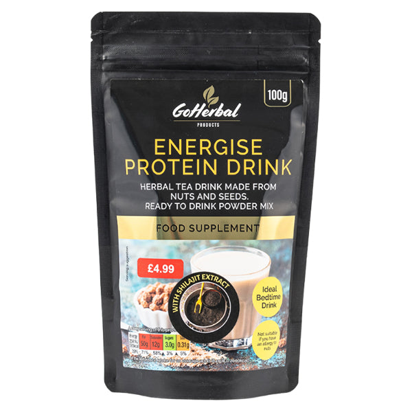 Go Herbal Energise Protein Drink with Shilajit 100g @SaveCo Online Ltd