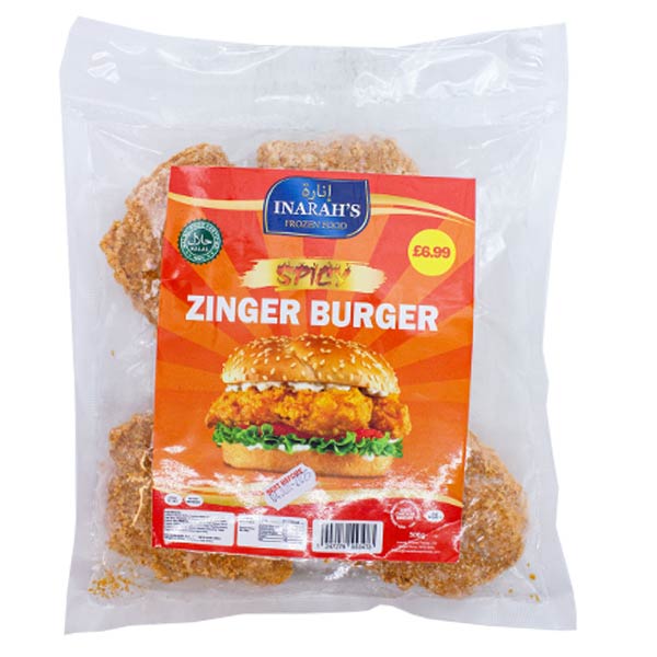 Inarah's Spicy Zinger Burger 500g @SaveCo Online Ltd