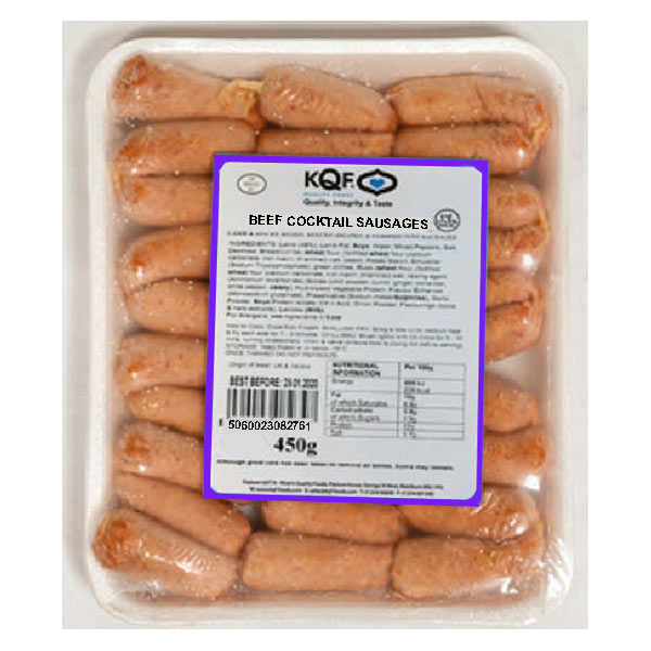 KQF Beef Cocktail Sausages 450g @SaveCo Online Ltd