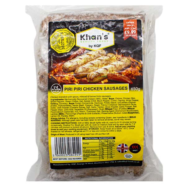 KQF Piri Piri Chicken Sausages 650g @ SaveCo Online Ltd
