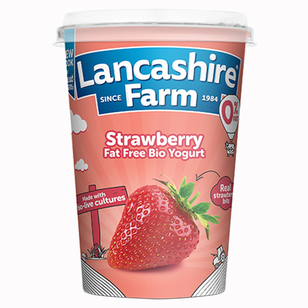 Lancashire Farm Strawberry Fat Free Bio Yogurt 450g @SaveCo Online Ltd