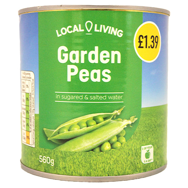 Local Living Garden Peas 560g @SaveCo Online Ltd