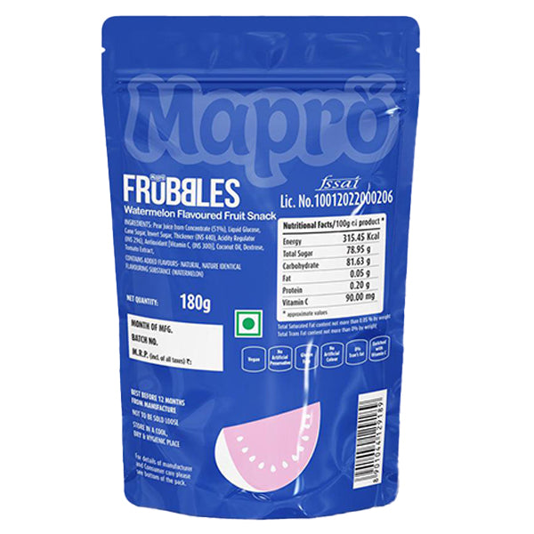 Mapro Frubbles Watermelon Fruit Snack 180g @SaveCo Online Ltd