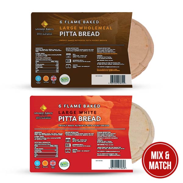 Leicester Bakery Pitta Bread Mix&Match OFFER 2 For £1.60