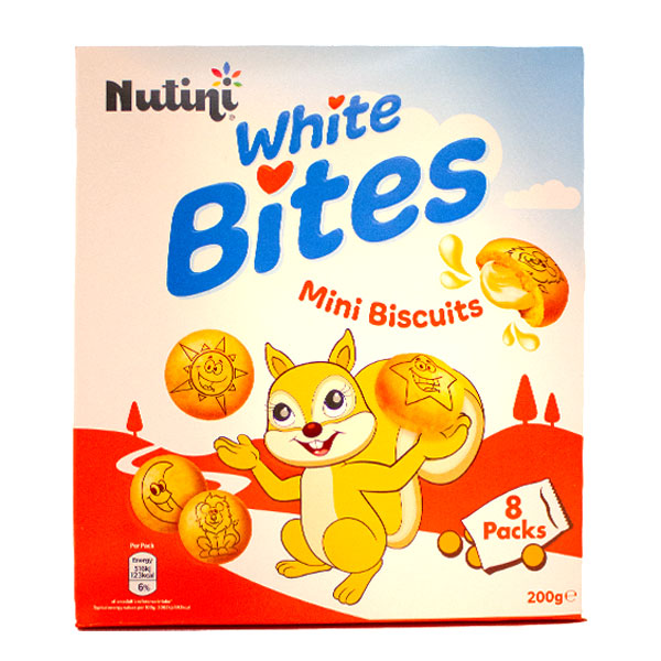 Nutini White Bites Mini Biscuit 8Pk @SaveCo Online Ltd