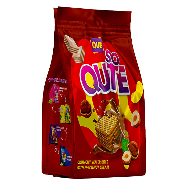 Que So Qute Crunchy Hazelnut Cream Wafer Bites 200g @SaveCo Online Ltd