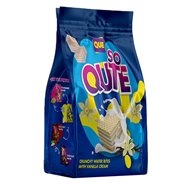 Que So Qute Crunchy Vanilla Cream Wafer Bites 200g @SaveCo Online Ltd