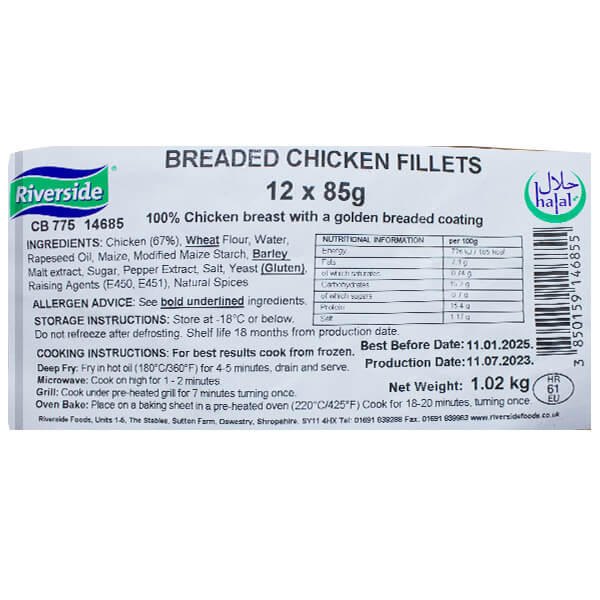 Riverside Breaded Chicken Fillets - 1.02kg @SaveCo Online Ltd