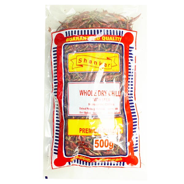 Shankar Whole Dry Chilli With Stem 500g @SaveCo Online Ltd