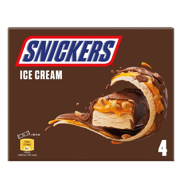 Snickers Ice Cream Bars 4pack (4 x 45.6g) @SaveCo Online Ltd
 