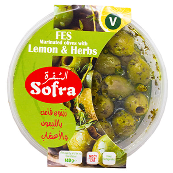 Sofra FES Marinated Olives with Lemon & Herbs 140g @SaveCo Online Ltd