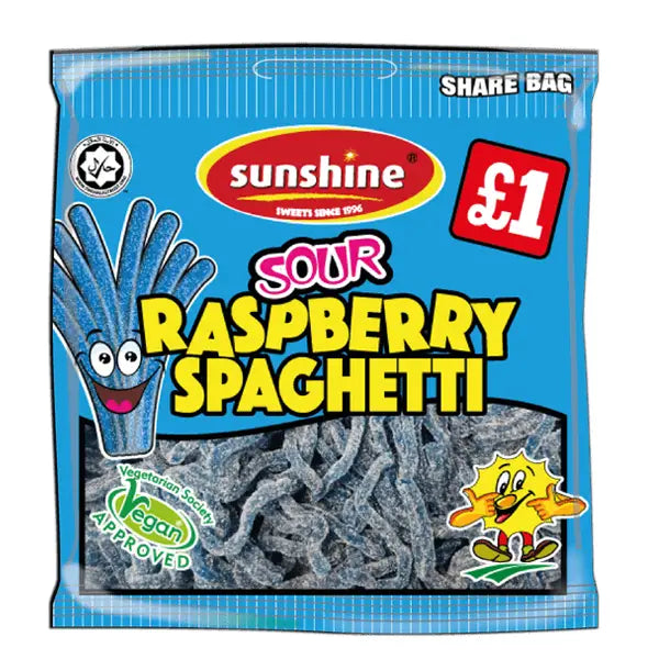 Sunshine Sour Raspberry Spaghetti 120g    @SaveCo Online Ltd