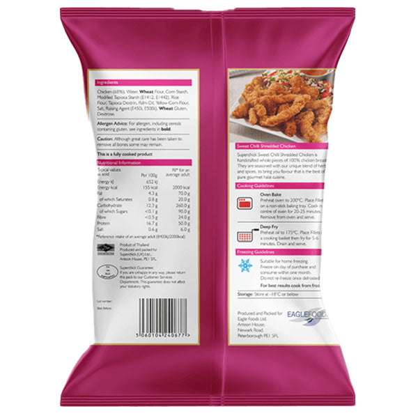 Superchick Sweet Chilli Shredded Chicken 500g @SaveCo Online Ltd