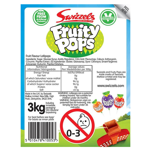 Swizzels Fruity Pops 3kg @SaveCo Online Ltd