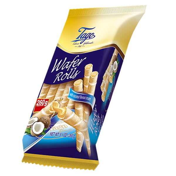 Tago Wafer Rolls Coconut Cream 260g @SaveCo Online Ltd