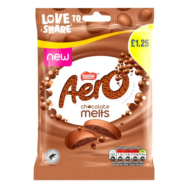 Nestle Aero Chocolate Melts 80g @SaveCo Online Ltd