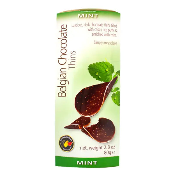 Belgian Chocolate Thins Mint 80g  @SaveCo Online Ltd