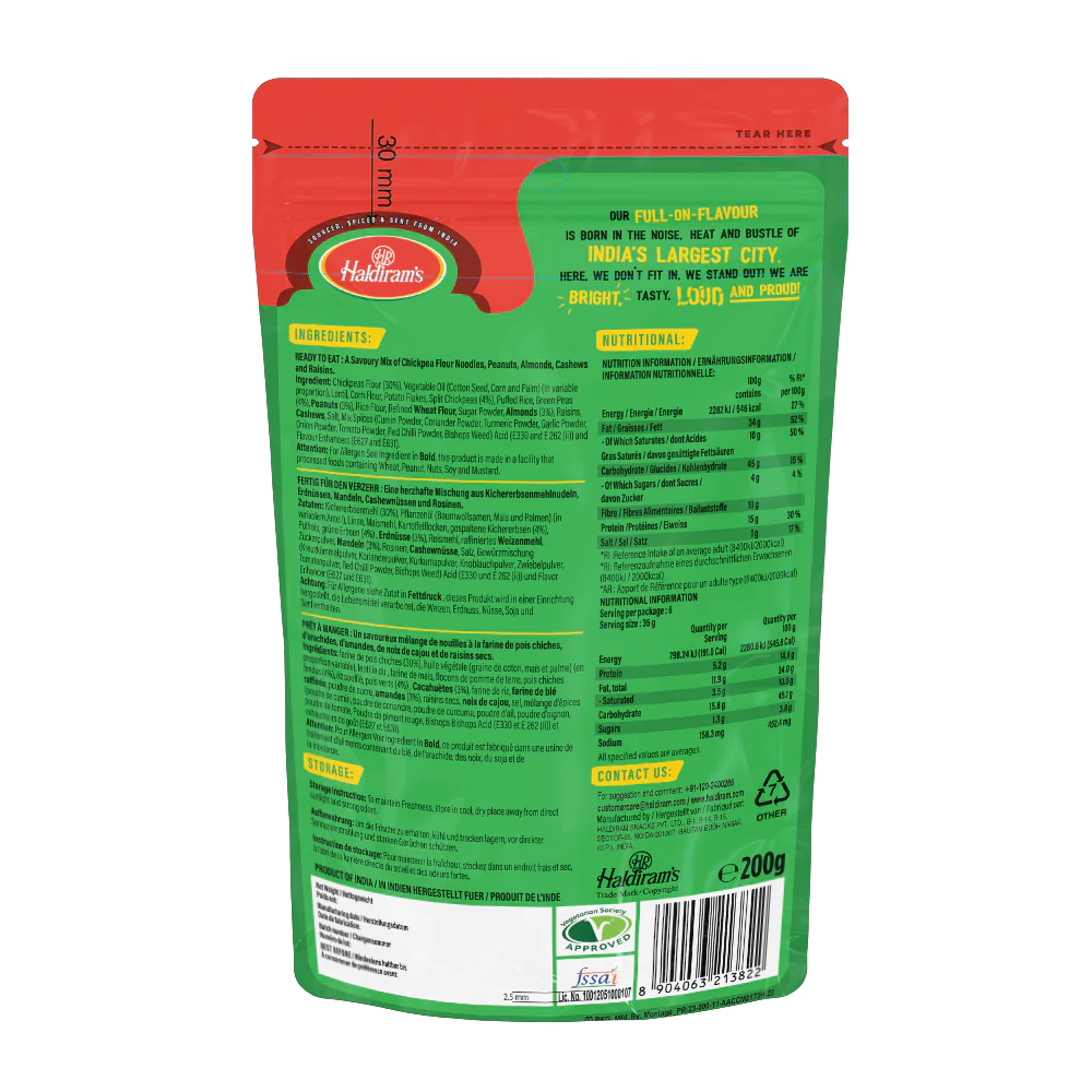 Haldiram's Nuts & Raisins Bombay Mix 200g @SaveCo Online Ltd