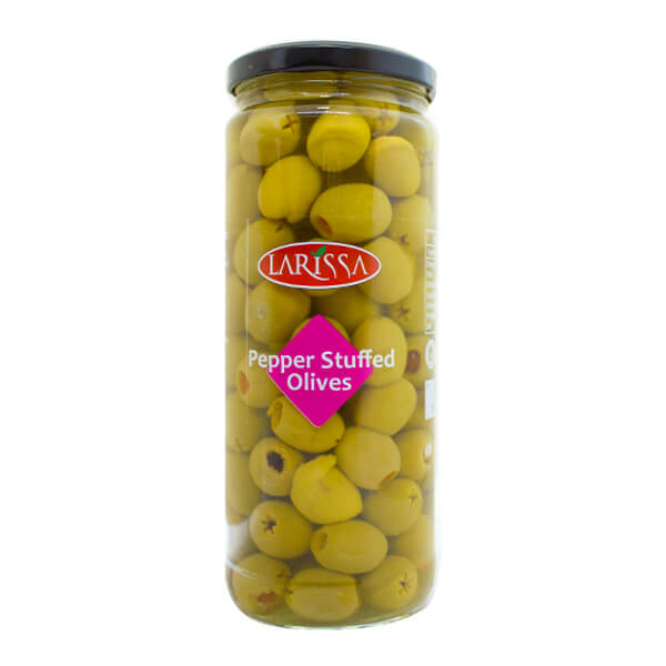 Larissa Pepper Stuffed Olives 430g @SaveCo Online Ltd