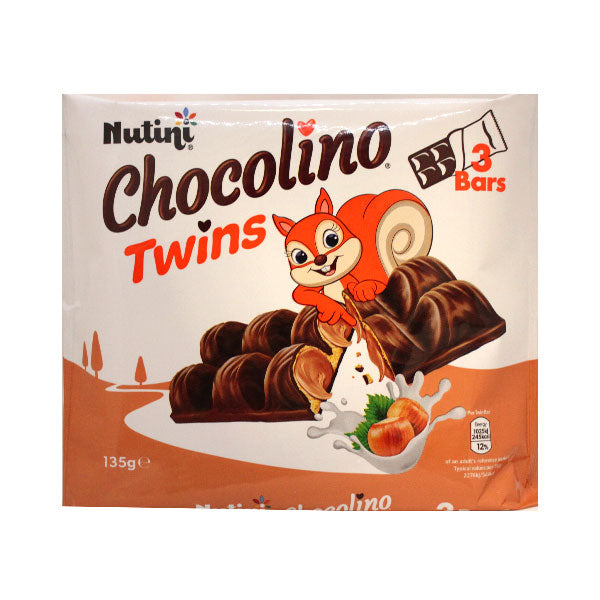 Nutini Chocolino Twins Hazelnut 3 Bars @SaveCo Online Ltd