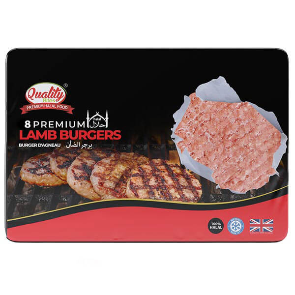 Quality Bites 8 Premium Lamb Burgers MULTI-BUY OFFER 3 for £11