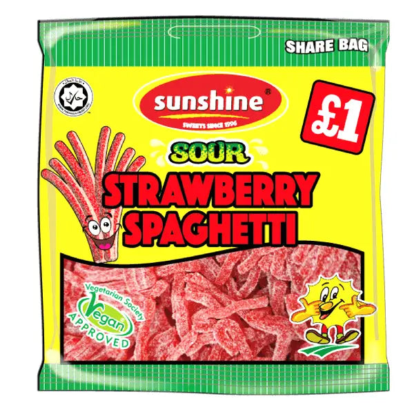 Sunshine Sour Strawberry Spaghetti 120g  @SaveCo Online Ltd