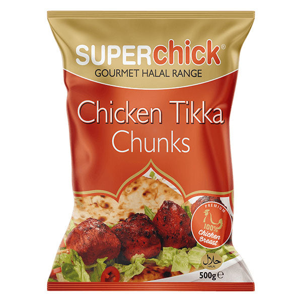 Superchick Chicken Tikka Chunks 500g 
@SaveCo Online Ltd
