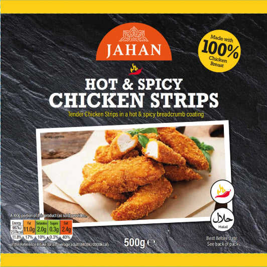 Jahan Hot & Spicy Chicken Strips 500g @SaveCo Online Ltd