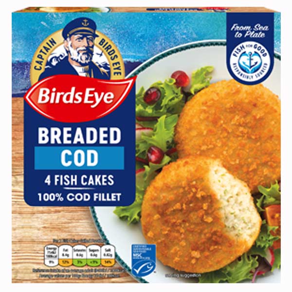 Birds Eye Breaded 4 Cod Fish Cakes - 198g @SaveCo Online Ltd