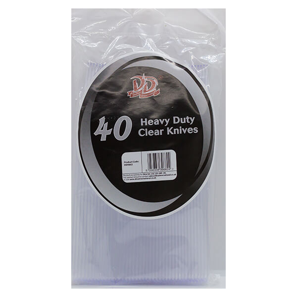 Dina Disposable 40 Heavy Duty Clear Knives @ SaveCo Online Ltd