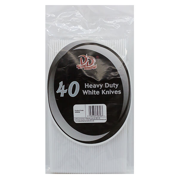 Dina Disposable 40 Heavy Duty White Knives @ SaveCo Online Ltd