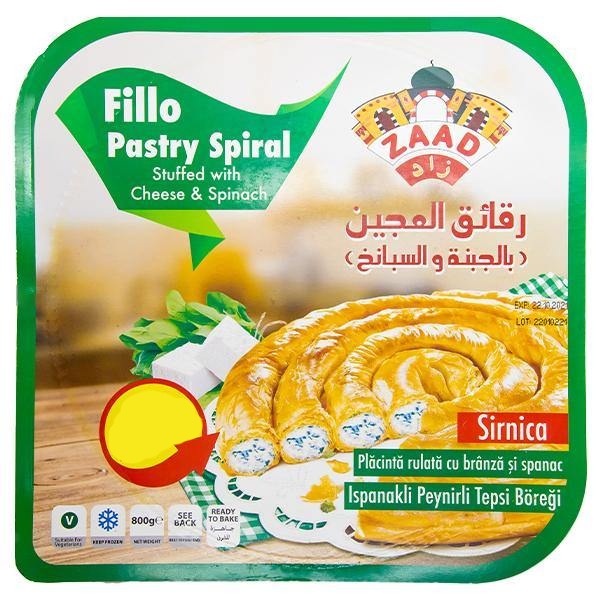Zaad Filo Pastry Spiral Stuffed With Cheese & Spinach 800g @ SaveCo Online Ltd
