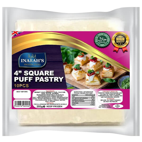 Inarah's 4" Square Puff Pastry (10 Sheets)  @ SaveCo Online Ltd