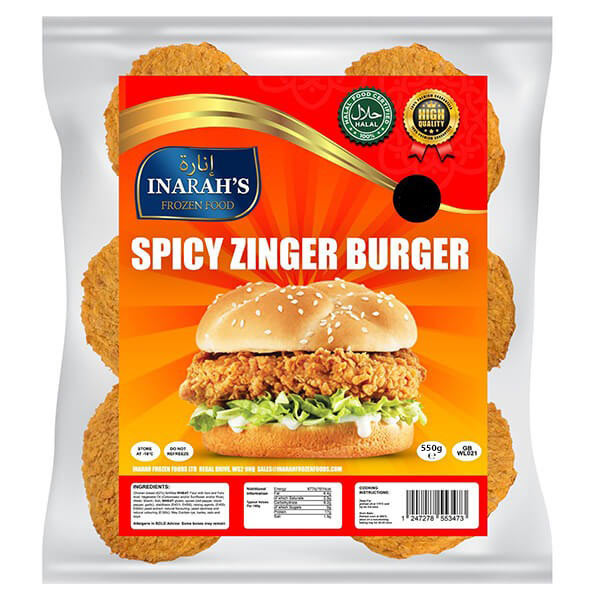 Inarahs Spicy Zinger Burger 550g @ SaveCo Online Ltd