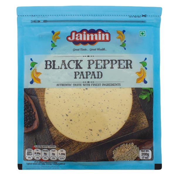 Jaimin Black Pepper Papad 200g @SaveCo Online Ltd