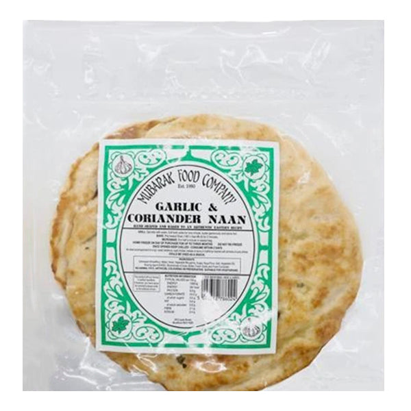 Mubarak Food Company 2 Garlic & Coriander Naan Bread SaveCo Online Ltd