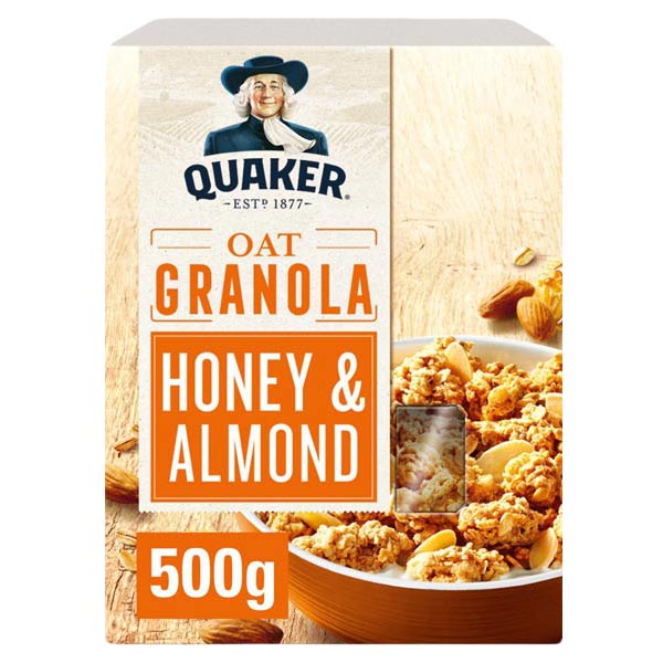 Quaker Oat Granola Honey & Almond 500g @SaveCo Online Ltd