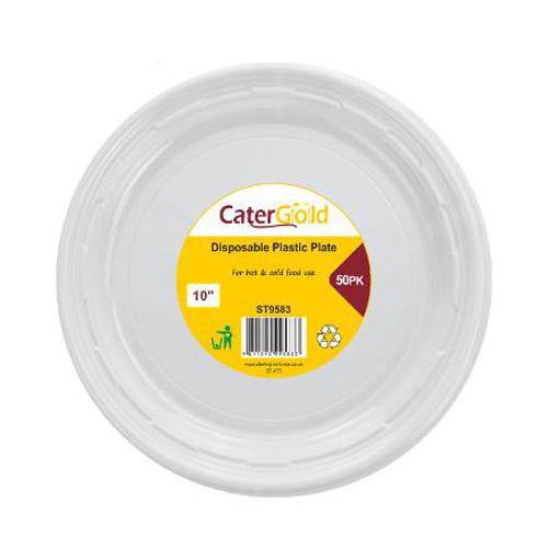 Cater Gold plastic plates 10"- 50pk SaveCo Online Ltd