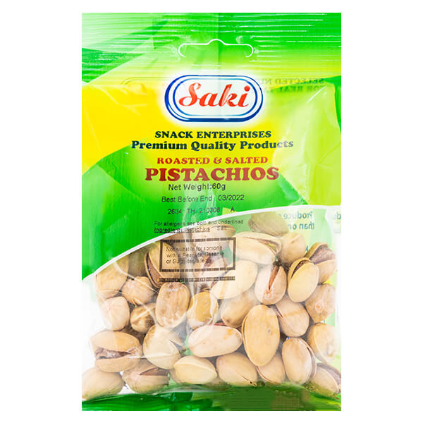 Saki Roasted & Salted Pistachios 60g @SaveCo Online Ltd