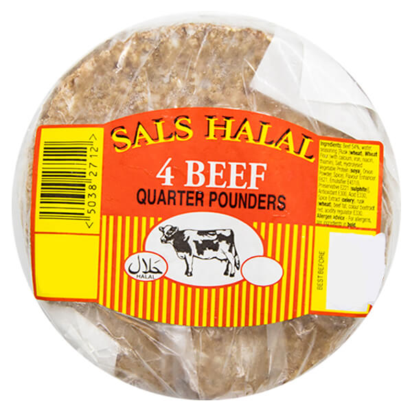Sals Halal 4 Beef Quater Pounders @ SaveCo Online Ltd