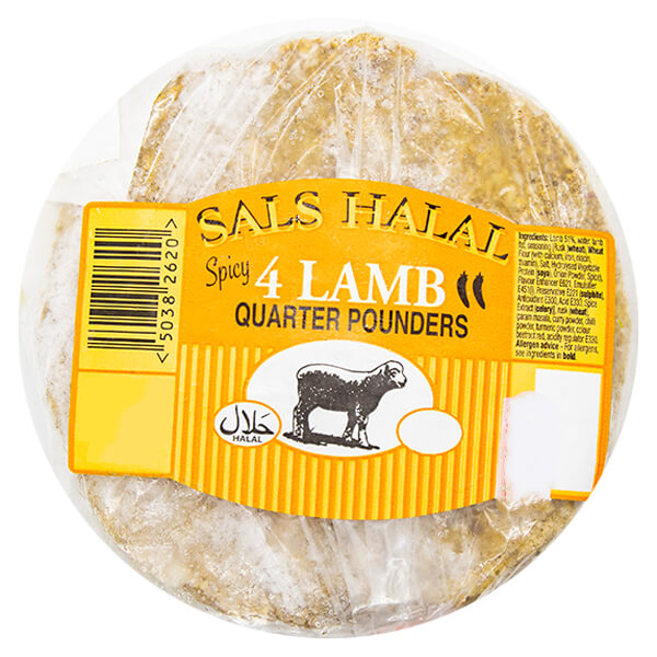 Sals Halal 4 Spicy Lamb Quarter Pounders @ SaveCo Online Ltd