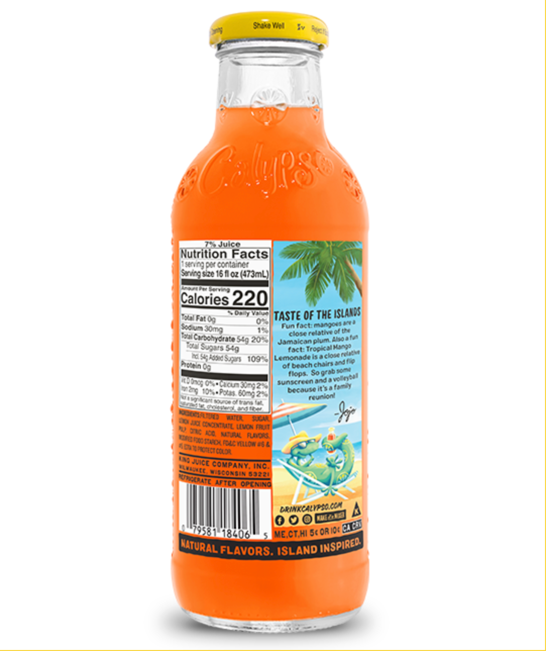 Calypso Tropical Mango Lemonade Nutritional Information @ SaveCo Online Ltd