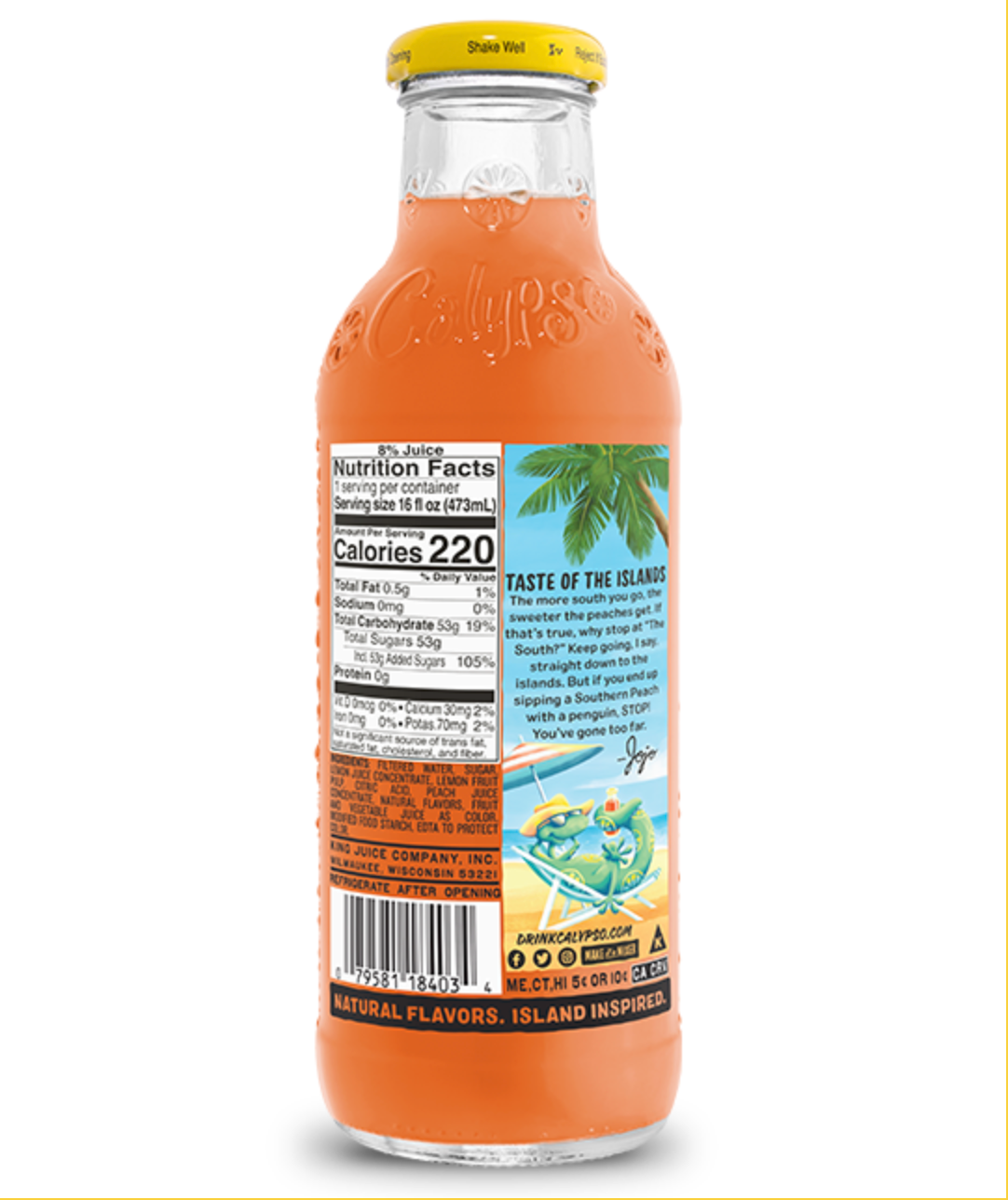 Calypso Southern Peach Lemonade Nutritional Information @ SaveCo Online Ltd