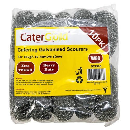 CaterGold Catering Galvanised Scourers 10 pack at SaveCo Online Ltd